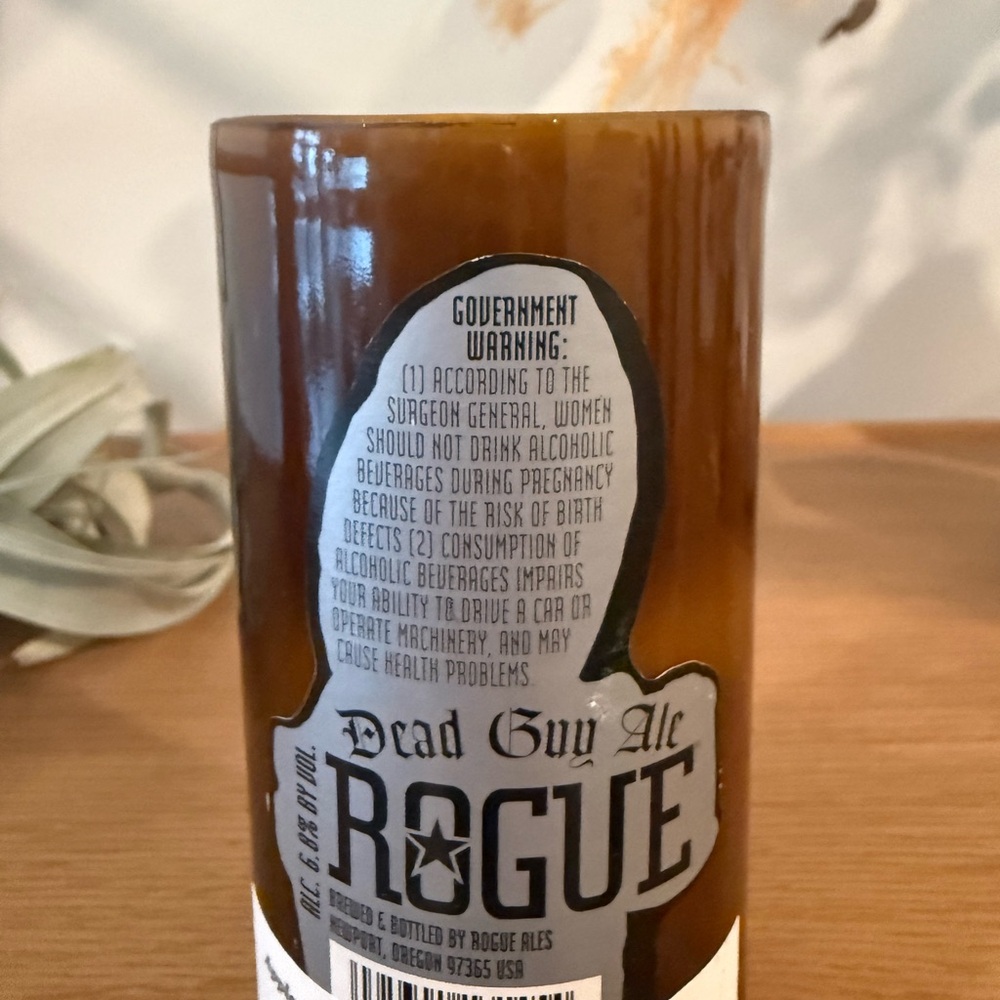 Recycled Handmade Craft Beer Candle - Dead Guy Ale Soy Candle - Picture 4 of 4